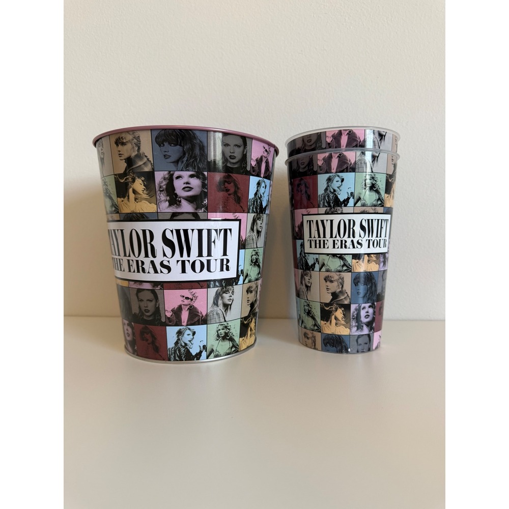 Taylor Swift The Eras Tour Popcorn Bucket and 2 Cups Set Official Merchandise